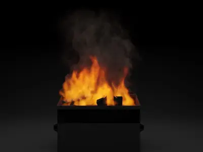 Burning dumpster vdb 3D model