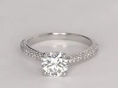 Round diamond Ring 3D print model