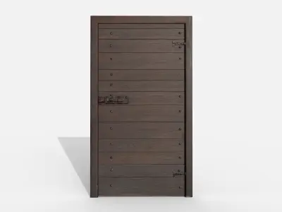 Wooden door 7 Low-poly 3D model