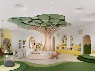 kindergarten Low-poly 3D model