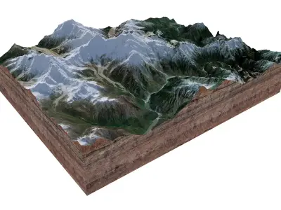 Gyala Peri Mountain China 3D model