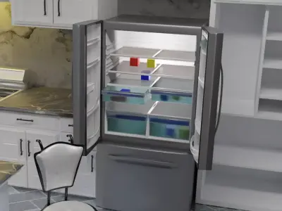 refrigerator version for blender eevee and cycles  and obj file Low-poly 3D model