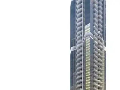 Grey Facade Skyscraper 3D model