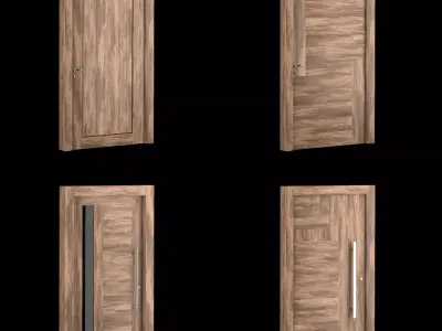 Interior-exterior Wooden Door 3D model shop
