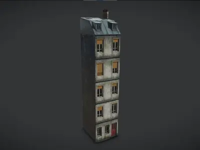 Paris Old Building Little Low-poly 3D model