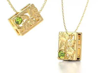 Birthflower Box Pendant August 3D print model