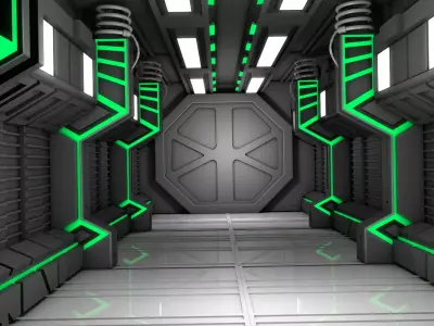 Sci Fi Corridor 3D model 91