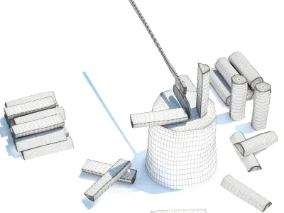 Wood Axe Logs 3D model