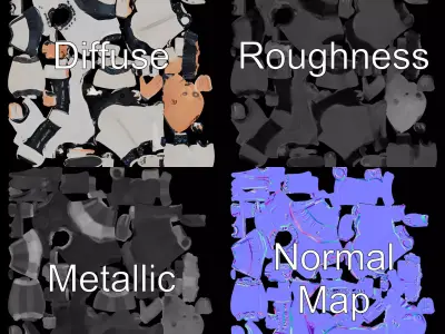 Sleek Humanoid Robot model pack Low-poly 3D model