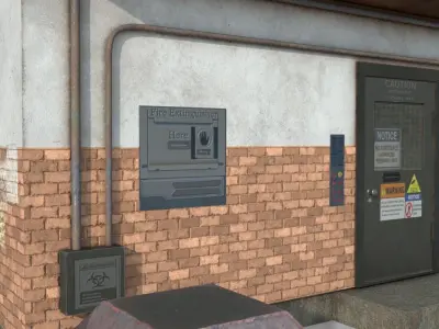 house Collection - PBR - low poly 3D model with sign 3D Model Pack