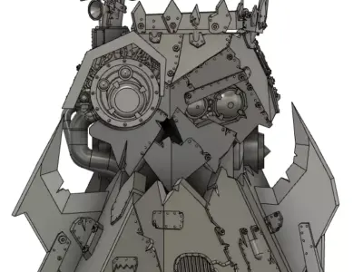 BOSSBUNKA metal structure with skull on top 3D print model