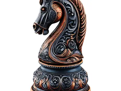 Horse chess Low-poly 3D model