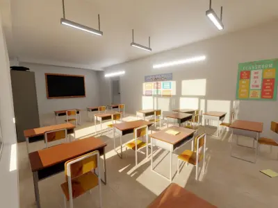 School classroom  3D model