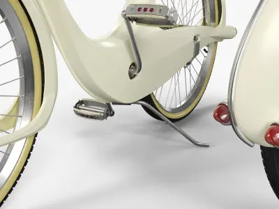  Spacelander Retro Cruiser Bike Cream Rigged for Maya 
