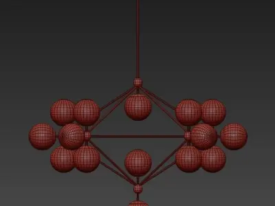 Modo chandelier 21 globes black smoke von Roll Hill 3D model