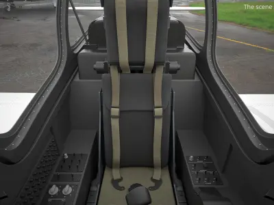  Compact Military Attack Plane with External Fuel Tanks White 