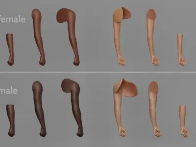 Tattoo Artist Arm Pack 3D model