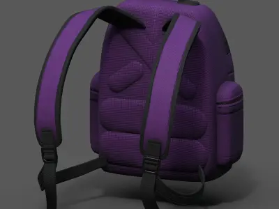 Backpack bag baggage Color 3d low poly Low-poly 3D model 3D model