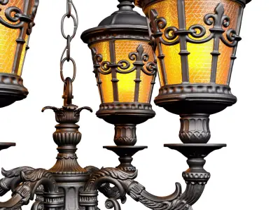 Streetlight Outdoor Hanging pendant lamp chandelier lantern lamp 3D model