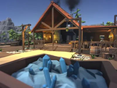Ultimate Low Poly Mining and Cave Pack Low-poly 3D model