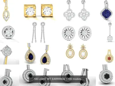 100 LIGHT WT EARRINGS  3D Model Pack