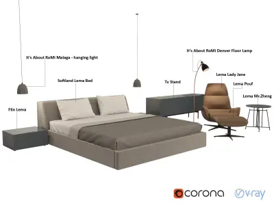 Softland Lema Bed 3D model