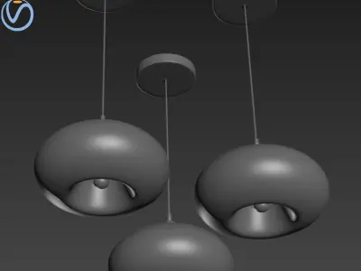 Modern Glass Pendant 3D model