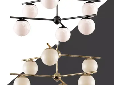 Modernist Gemma Brass Ceiling Lamp Contemporary Chandelier 3D model