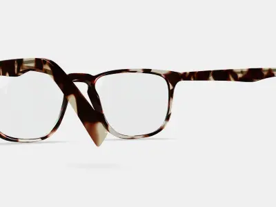 Vaughan Eyeglasses in Burnt Lemon Tortoise 3D model