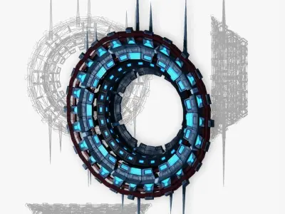 Star gates 3 low poly Low-poly 3D model