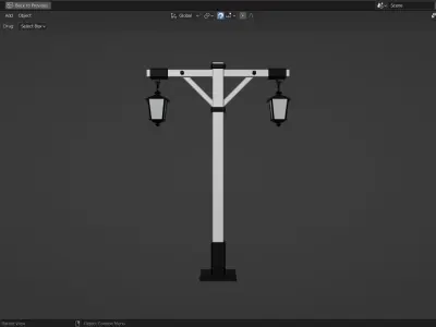 Lamp Post - 2 Sided -  3D model