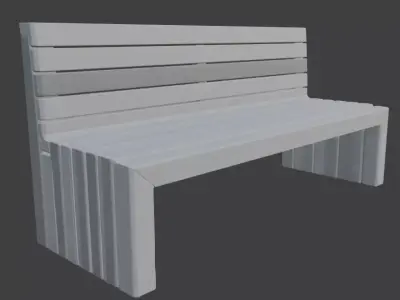 Wooden Park Bench 3D Model 3D model