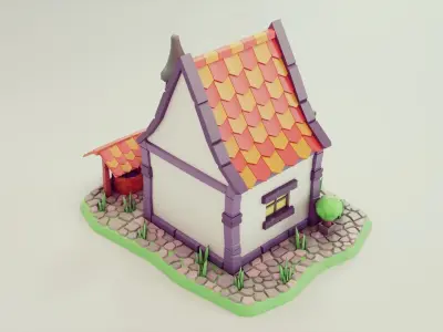 cartoon house 01 Low-poly 3D model