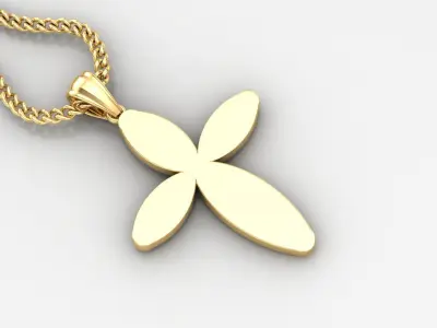 Light Gold 18K Cross Pendant 1CP052 3D print model