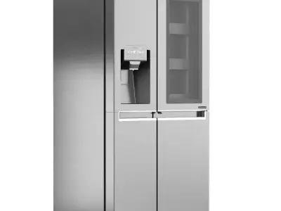 InstaView Refrigerator with Non Plumbed Water and Ice Dispenser 3D model