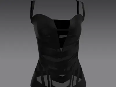 CORSET DRESS VUAL DETAIL WINDOW DETAIL V HEART 3D model
