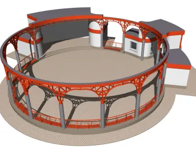 Dance floor with colonnade 3D model