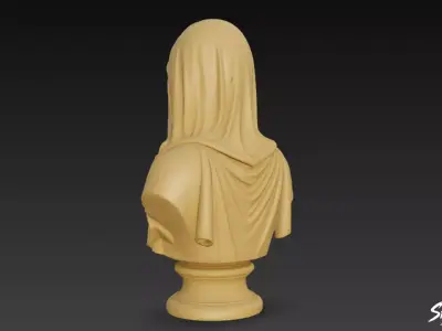 Greek Goddess Hestia Bust Low-poly 3D model