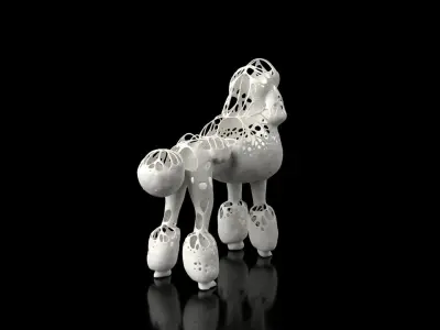 Poodle Dust Voronoi Low-poly 3D model