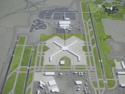 Pittsburgh Airport Low-poly 3D model
