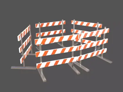 Road Barriers v3 001 Low-poly 3D model