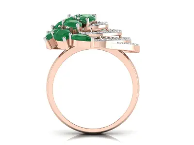 Light Weight Rose Gold Diamond Ring  -EZ R-238 3D print model