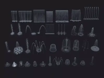 Wall Fountains cascade 3D model