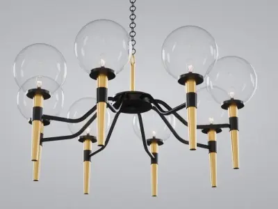 Art Deco Chandelier 3D model