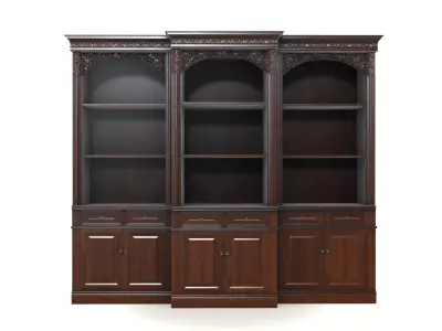 bookcase vintage mahogany Low-poly 3D model