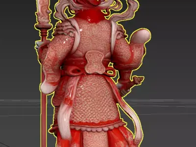 12 Chinese Style - Spring Festival Door God 3D model