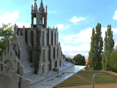 Gothic sinister large dungeon 3D 3D model