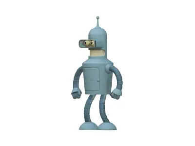 Cartoon Robot 3D Model - Futuristic Humanoid Bot 3D model