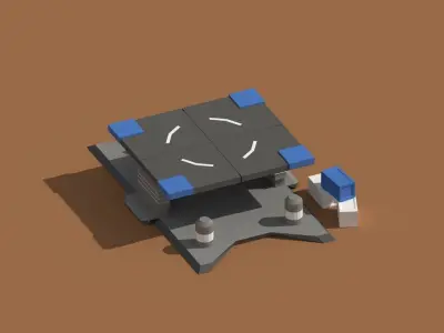 Low Poly Scifi Loading Pad Low-poly 3D model