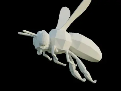 Low Poly Flying Bee Free low-poly 3D model